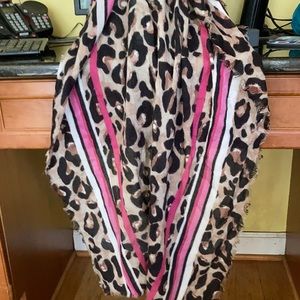 Large Wide Elizabeth and James Leopard Scarf